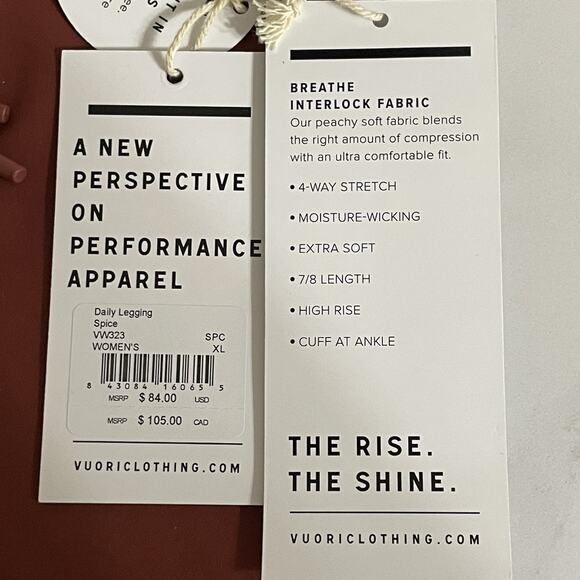 Vuori Daily Legging Women Size XL Spice High Rise 7/8 Length Stretchy Soft NEW - Picture 8 of 10